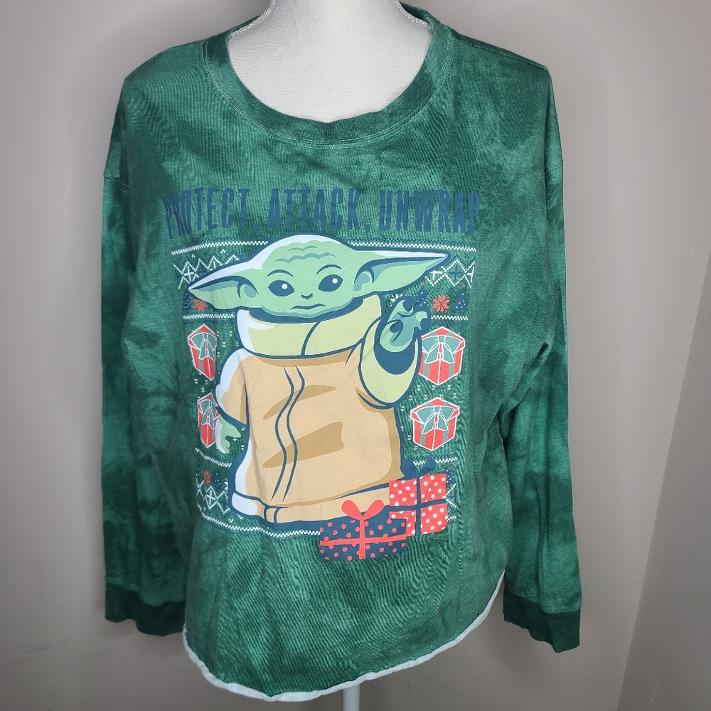 Star Wars Cropped Baby Yoda Christmas Top Size XXL